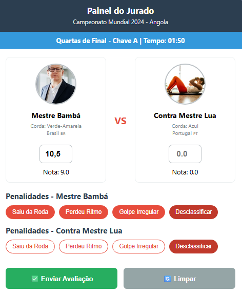 Painel Digital de Jurados para Competição de Capoeira